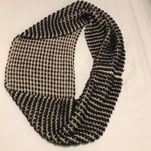 Call It Spring Black/White Knitted Infinity Scarf